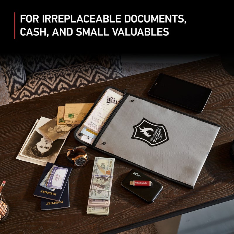 SentrySafe Fire and Water Resistant Portable Bag with Zipper for Money or Document Storage, FBWLZ0SSC - Image 4