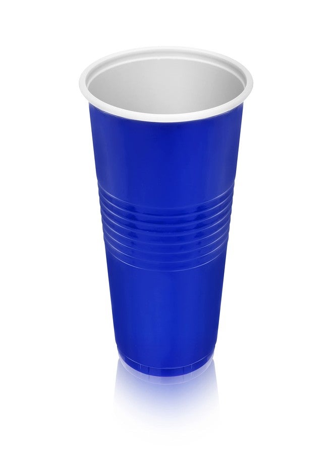 True Plastic Cups Disposable Perfect for Iced Coffee, Wine, Cocktails, Picnic, Camping, Beer Pong, Birthday, Outdoor Party, 16 oz, Set of 24, Blue - Image 1