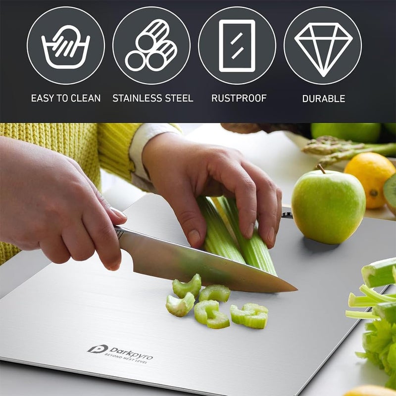 Darkpyro Stainless Steel Chopping Board,Vegetable and Fruit Cutting Board Pack of 1 - Image 5