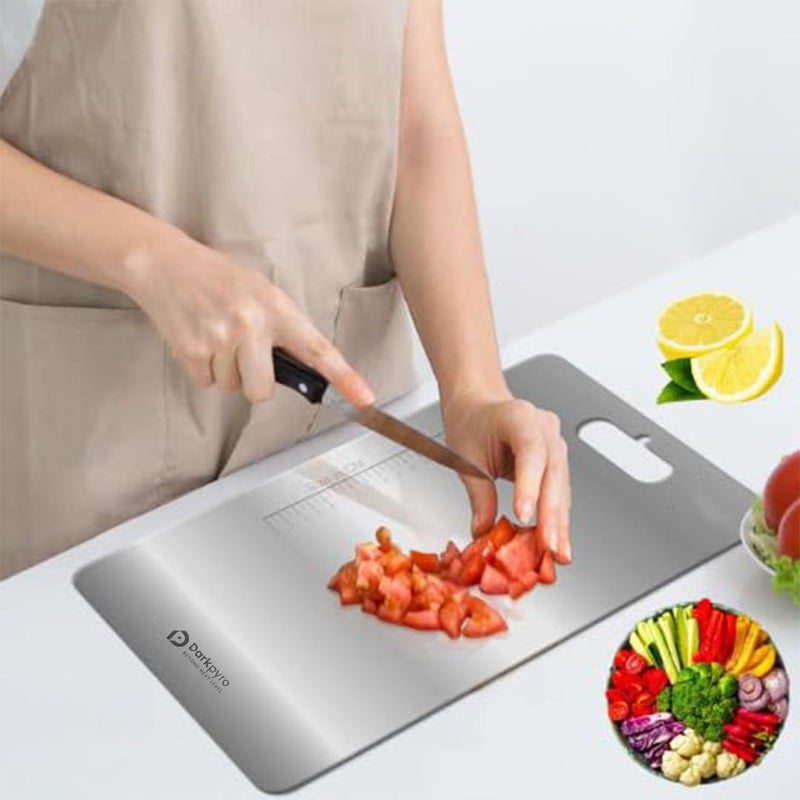 Darkpyro Stainless Steel Chopping Board,Vegetable and Fruit Cutting Board Pack of 1 - Image 2
