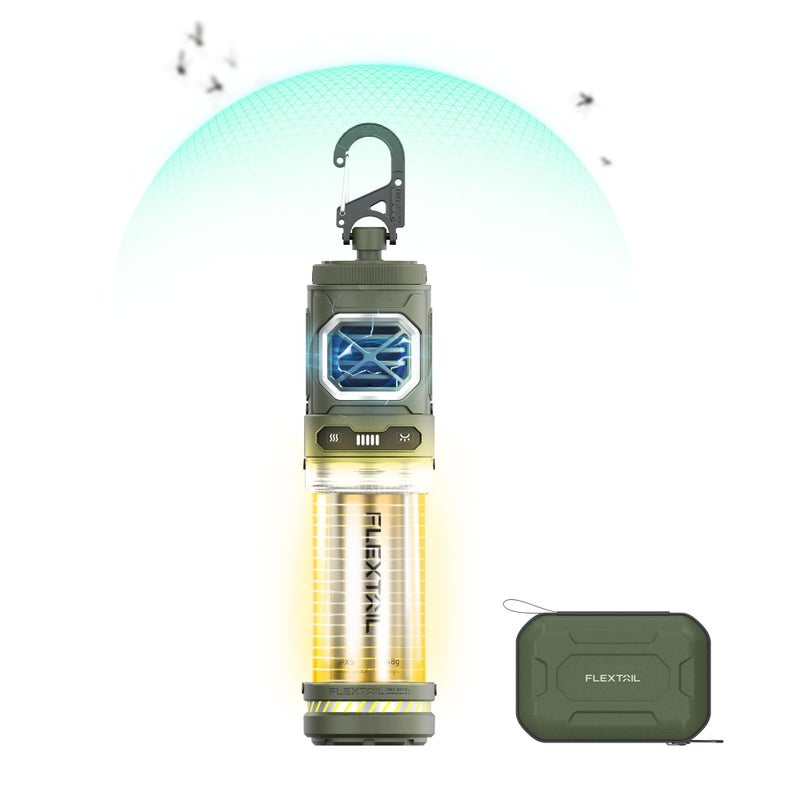 FLEXTAIL فليكس تايل طارد البعوض القابل لإعادة الشحن 329F منطقة حماية 30 قدم تصميم مغناطيسي مع ضوء تخييم للرحلات الخارجية والتخييم والباحات