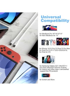 Lesha USB C Cable 60W, USB-C to USB-C Cable USB C Charger Cable for iPhone 15, Mac Book Pro 2020, iPad Pro 2020, Switch, Samsung Galaxy S20 Plus S9 S8 Plus, Pixel, Laptops and lot more  - Image 3