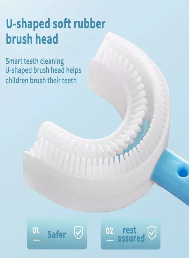 Veki Kids U Shaped Silicone Toothbrush for Manual Whitening (Blue) - Image 3