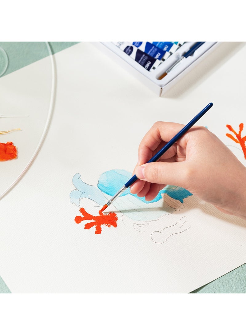 ديلي EC18-12 مجموعة ألوان مائية 5 مل × 12 لونًا مع فرشاة - مثالية للرسم والفنون المدرسية - Image 5