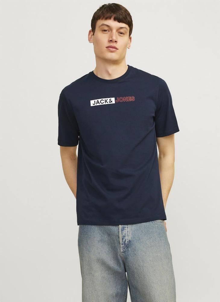 JACK & JONES Logo Crew Neck Regular Fit T-Shirt - Image 1