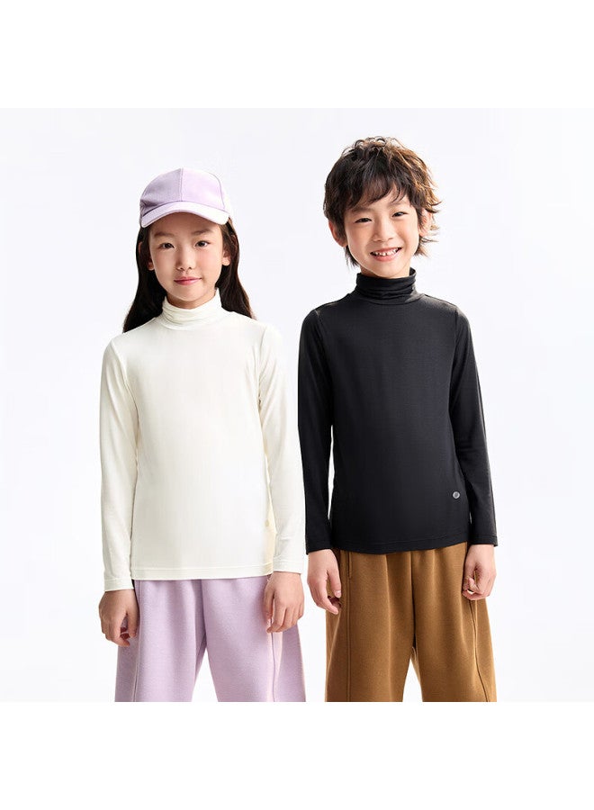 Annil Kids Boys And Girls High Collar Long Sleeve T-shirt Autumn New Black Size 150 - Image 1