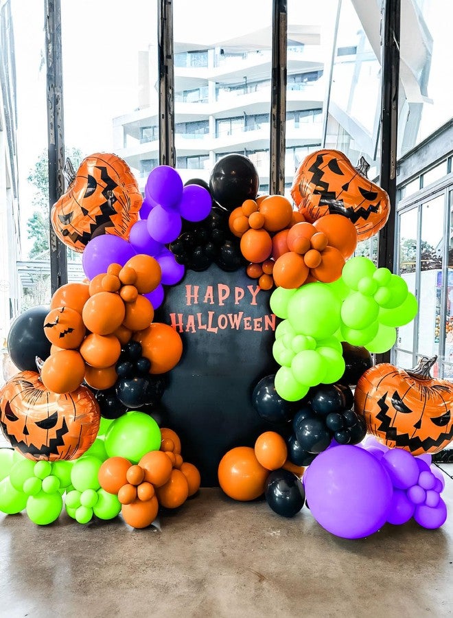 Haolongfa Halloween Balloons Garland Arch Kit,126pcs DIY Halloween Party Balloons With Black,Orange,Purple,Fruit Green,Confetti,Balloons,Boo,Spider,Pumpkin Foil Balloons for Halloween Party Decorations Indoor - Image 5