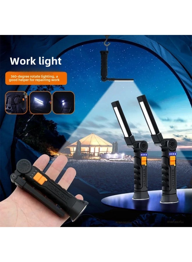 Loquat Multifunctional Handheld Work Light Strong Flashlight Super Bright Magnetic Emergency Light Rotating Portable Car Repair Light-Color:G52 Black - Image 2