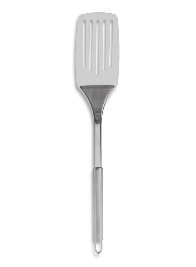Core Kitchen - Stainless Steel Slotted Turner - SIlver - Lightweight, Strong & Durable Metal Spatula - Image 1