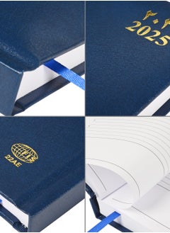 FIS Fis 2025 A5 Diary,Gold Corenrs, (Arabic/English) Vinyl 1Side Padded Blue -FSDI22AE25BL  - Image 3