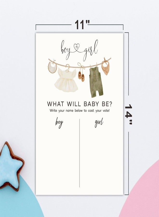 JCVUK QMB-B05: 11"x 15" Gender Reveal Signature Voting Sign, Baby Clothes Theme Guess He Or She Game For Baby Shower Party, Self-Standing Sign, Party Supplies Kit & Decorations - Image 3