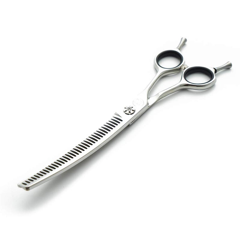 Moontay Professional 7.0" Dog Grooming Chunkers Scissors, Upward Curved Pets Grooming Thinning/Blending Shears - Japan 440C Stainless Steel for Pet Groomers or Family DIY Use - Image 1