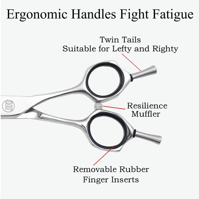 Moontay Professional 7.0" Dog Grooming Chunkers Scissors, Upward Curved Pets Grooming Thinning/Blending Shears - Japan 440C Stainless Steel for Pet Groomers or Family DIY Use - Image 5