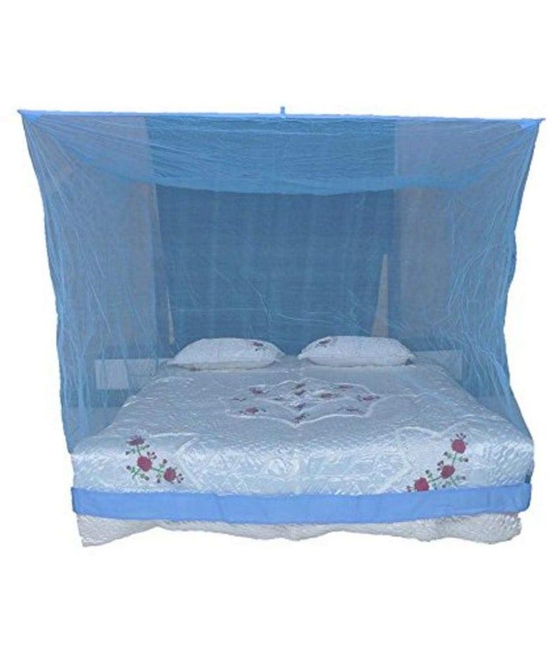 Buyagian Mosquito Net Canopy for Bedroom | Breathable Fine Net for Insect Shield | Foldable Travel-Friendly Net for Bed with Special Quality Mesh for Daily Use, Blue, 8x8FT - Image 1