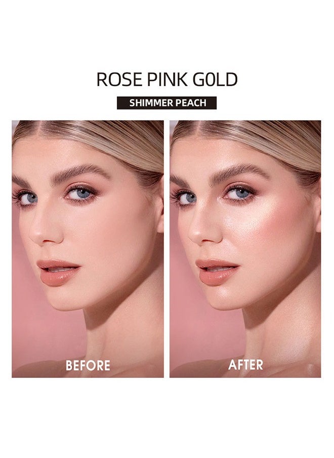 Misiou Beauty - 8 Colors Shimmer Highlighter Diy You Color,Contour &Blush& Highlighter Disc Made With High-Quality Ingredients,Metallic Glitter Shimmer Bronzer, Pearl White, Pink, Champagne - Image 1