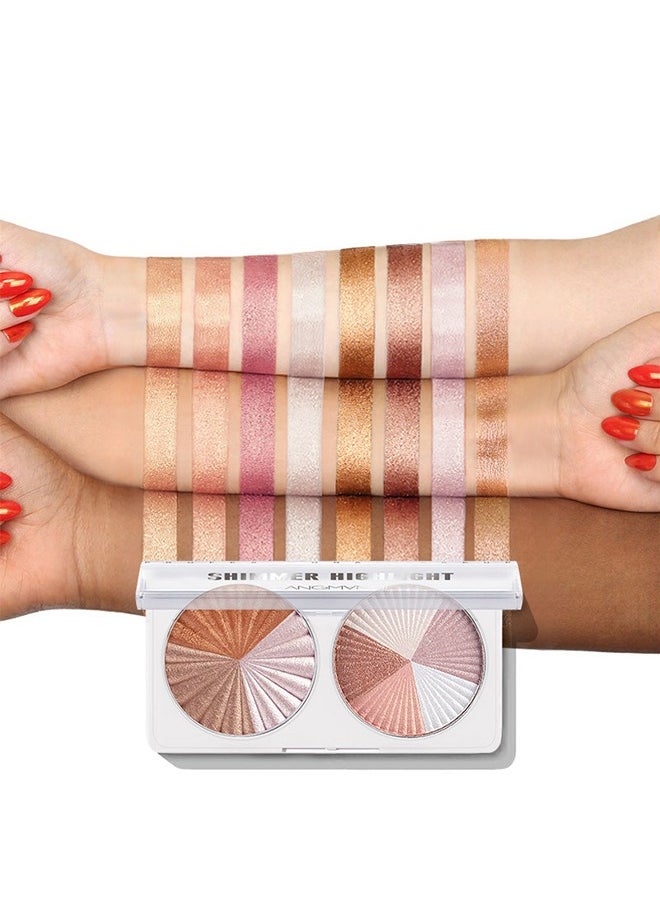 Misiou Beauty - 8 Colors Shimmer Highlighter Diy You Color,Contour &Blush& Highlighter Disc Made With High-Quality Ingredients,Metallic Glitter Shimmer Bronzer, Pearl White, Pink, Champagne - Image 1