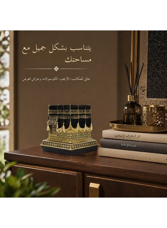 نموذج تزيين الكعبة من الراتنج، ديكور طاولة إسلامي بلون أسود وذهبي، هدية تذكارية لرمضان وعيد الفطر للمنزل والمكتب - Image 4
