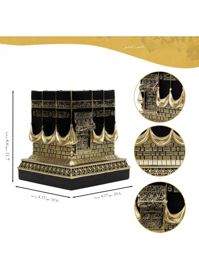 نموذج تزيين الكعبة من الراتنج، ديكور طاولة إسلامي بلون أسود وذهبي، هدية تذكارية لرمضان وعيد الفطر للمنزل والمكتب - Image 2