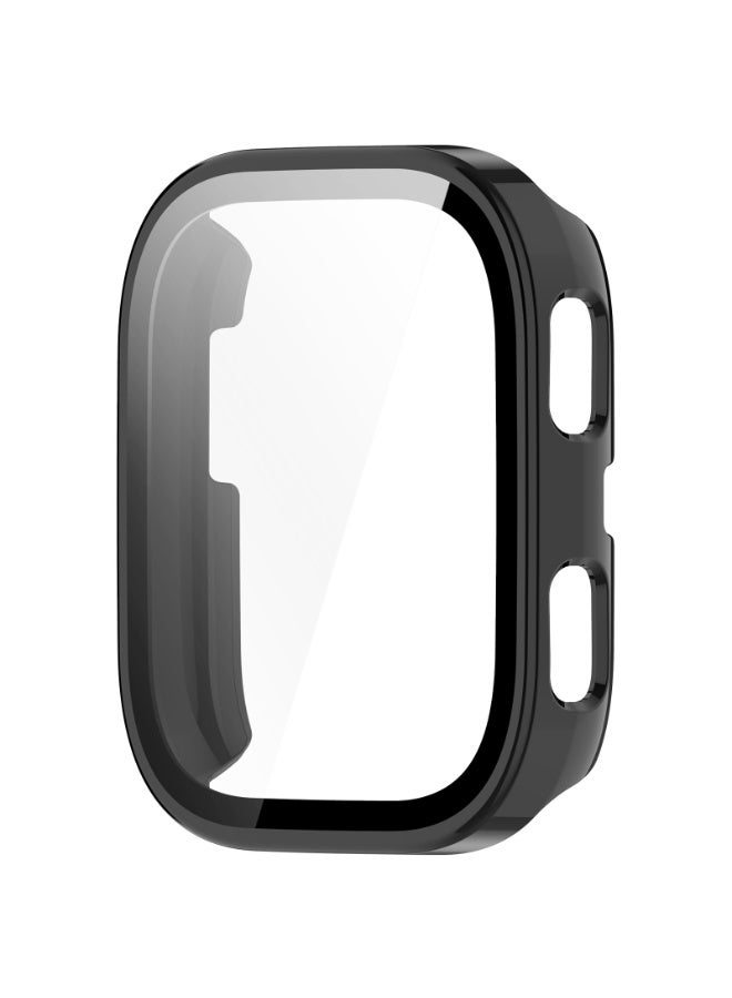Case for Amazfit BIP 6 Tempered Glass+ Hard PC Cover, Coverage Protective Bumper Case Compatible with Amazfit BIP6 Protector Accessories (Black) - Image 3