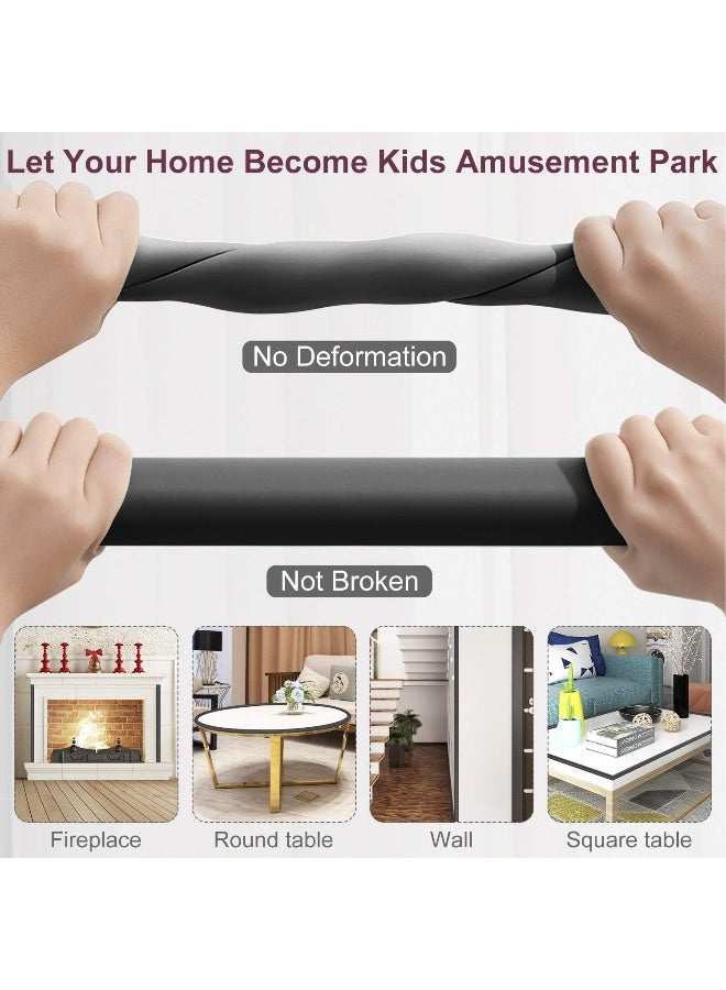 BE Baby Proofing Edge Corner Protector, 20.5 ft (18.1ft Edge + 8 Corners) Baby Proof Corner Guards,Thick Table Bumper Guard, 3M Pre-Taped Corners, Soft Rubber Foam Guard Heavy-Duty Black - Image 5