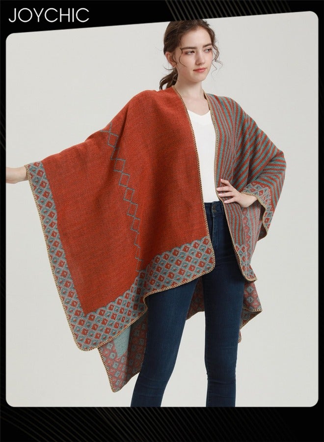 Joychic شال مخطط للنساء لخريف وشتاء في الهواء الطلق مقاوم للرياح دافئ - Image 3