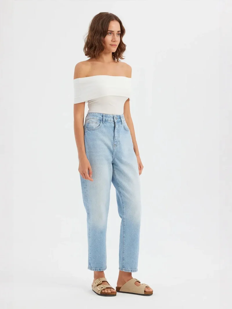 HICCUP White Off-Shoulder Ruched Bodycon Crop Top for Women | Best Price UAE