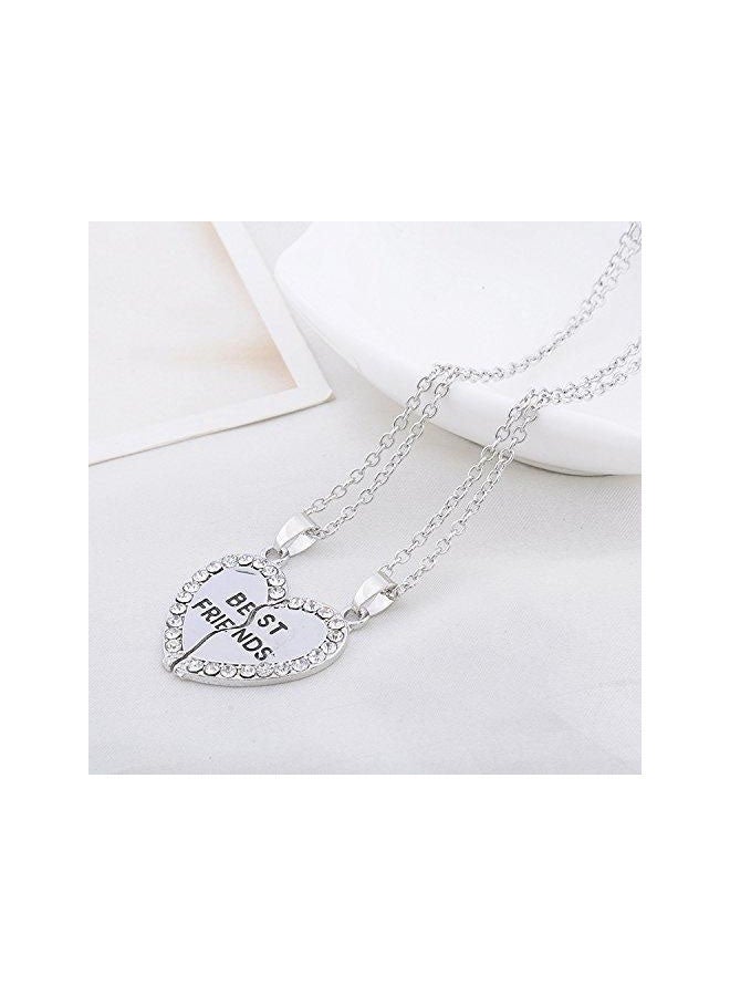 اليشمك طقم قلادة بدلاية على شكل قلب مصنوعة من سبيكة معدنية مكون من قطعتين - Image 3