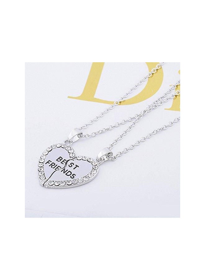 اليشمك طقم قلادة بدلاية على شكل قلب مصنوعة من سبيكة معدنية مكون من قطعتين - Image 4