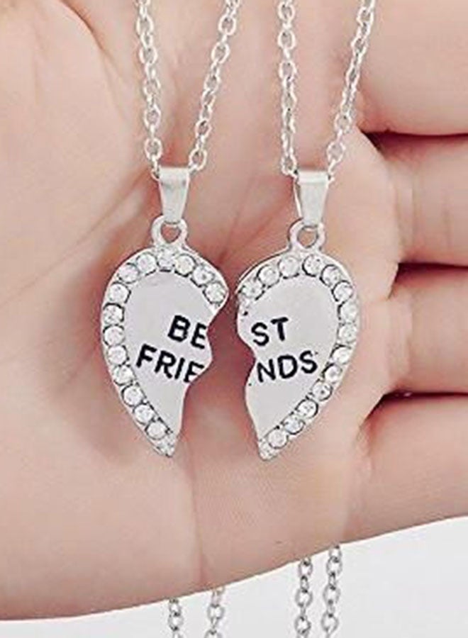 اليشمك طقم قلادة بدلاية على شكل قلب مصنوعة من سبيكة معدنية مكون من قطعتين - Image 5