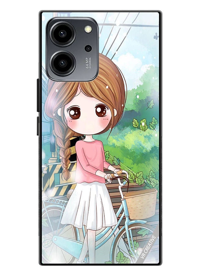 VR CREATIVE Protective Case Cover For Honor 80 SE Girl With Cycle Design Multicolour - Image 1
