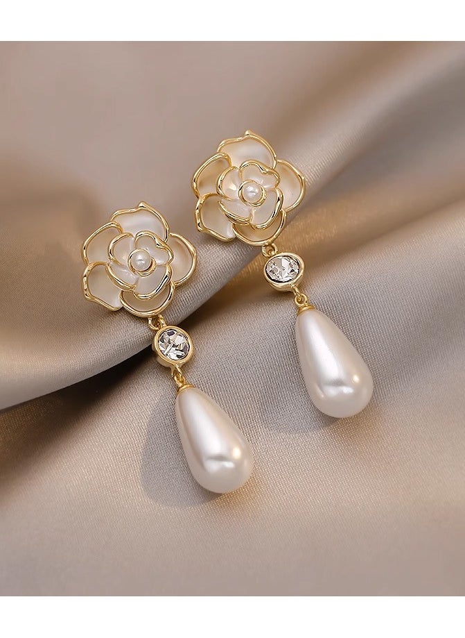 Mark Fairwhale Camellia Light Luxury Temperament High-End Earrings For Women 
