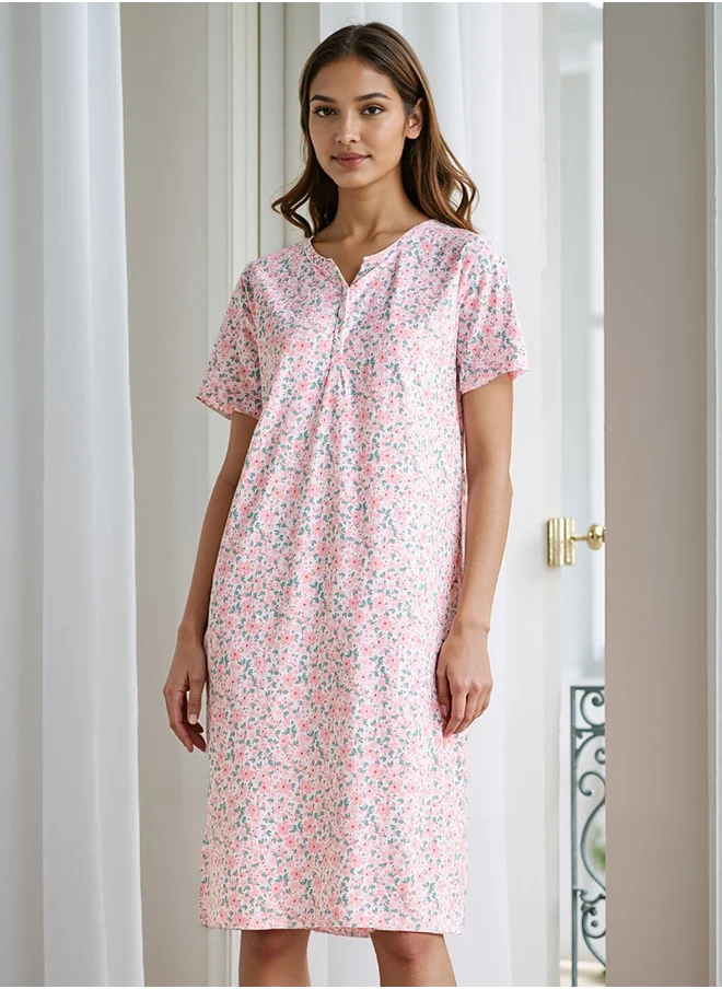 FAV All-Over Floral Printed Night Dress