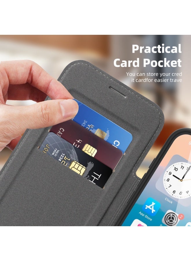 Magnetic Flip Leather Wallet Case for iPhone 17 Pro Max / 17 Pro with RFID Blocking Card Slot, Full Coverage Shockproof Cover - Image 1