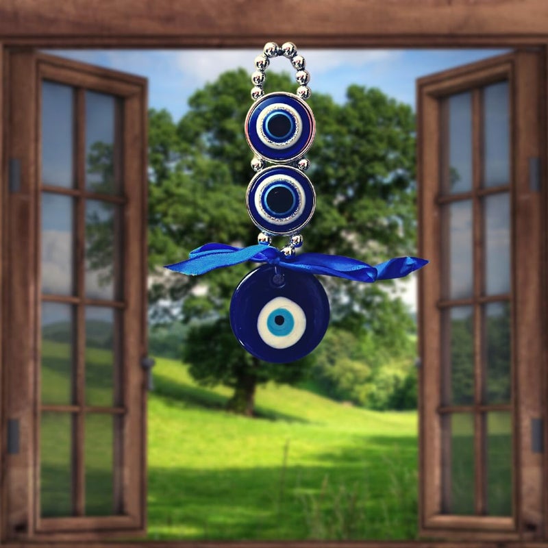 RIPE INDIA RIPE INDIA Blue Eyes Evil Eye Nazar Battu Hanging for Home Car for Good Luck Prosperity Glass Blue - Image 2