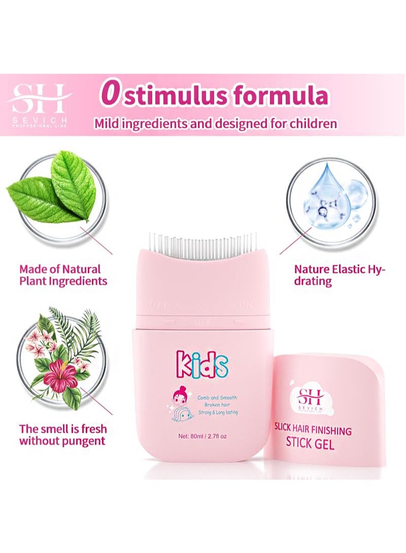Sevich Pink Cloud Kids Broken Hair Finishing Stick Gel 80ml，Hair Gel for Toddlers， Kids Light Smell Hair Style Product， Mild Ingredients Designed for Children's Hair - Image 2