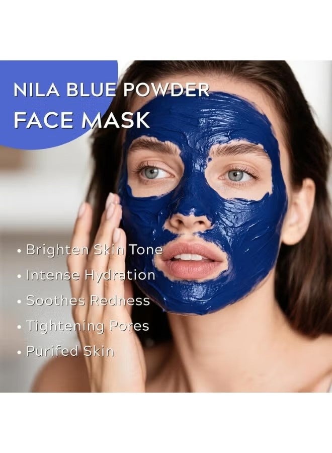 Viareline Blue Nila Powder Moroccan, Moroccan Nila Blue Powder, Indigo Powders for Hair Care, Nila Mask Brightening Dark Elbows, Knees, Underarms, Reduce Dark Spots, 200g - Image 4