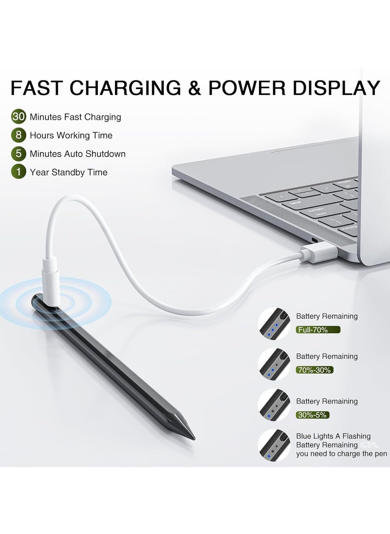 FARROBIZZ Pen for ipad 2018-2023, Quick Charging Pencil 2nd Generation with Tilt & Palm Rejection, Pen for ipad Compatible with ipad Air 3/4/5, ipad Mini 5/6, ipad 6-10 Gen, ipad Pro 11/12.9 (Black)  - Image 3
