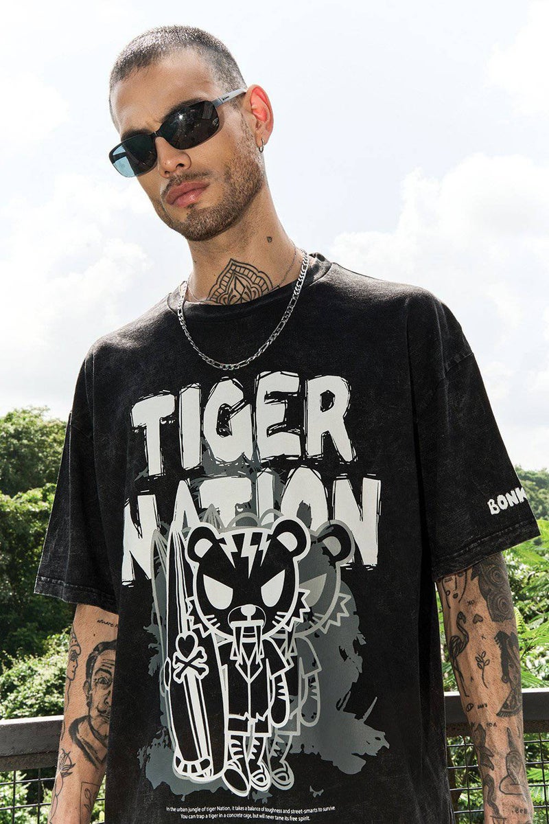 Bonkers Corner Tiger Nation Faded Oversized T-shirt - Image 5