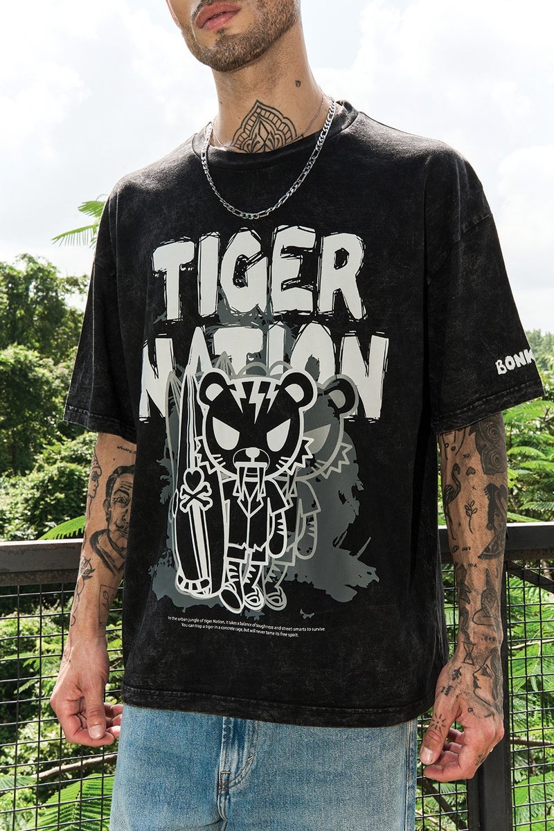 Bonkers Corner Tiger Nation Faded Oversized T-shirt - Image 4