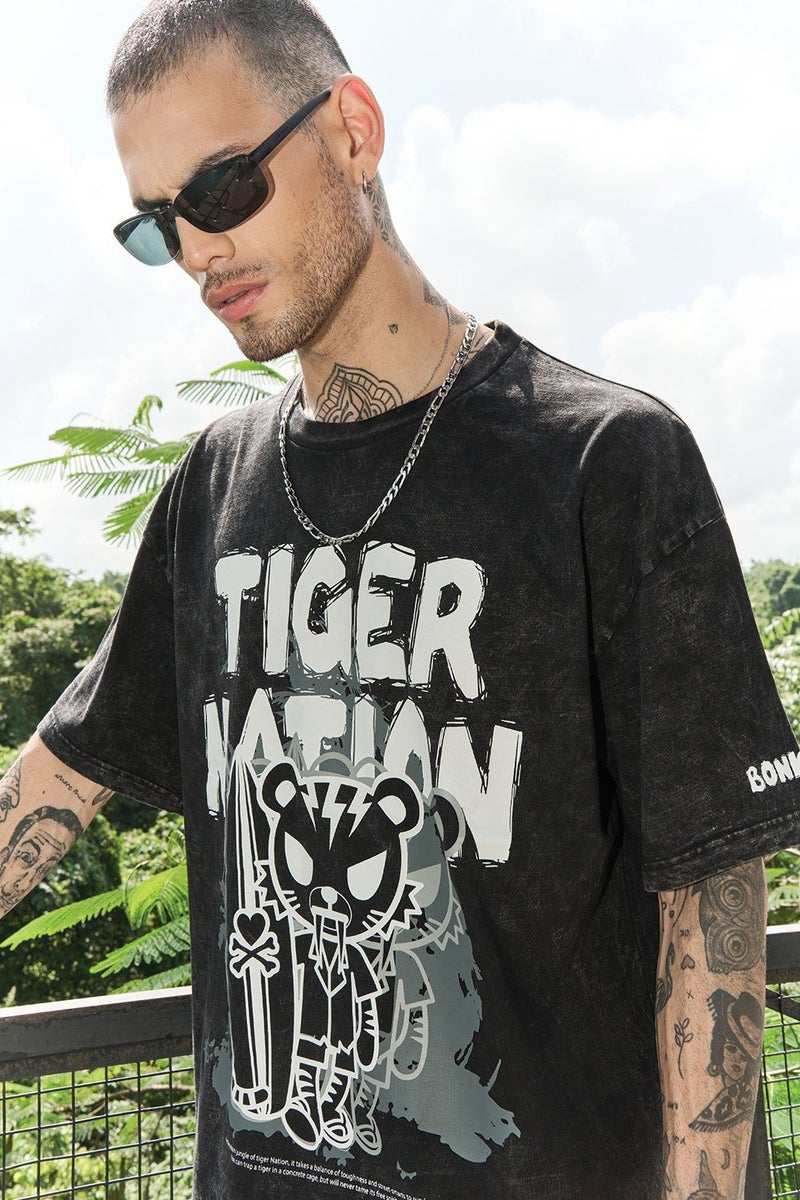 Bonkers Corner Tiger Nation Faded Oversized T-shirt - Image 3