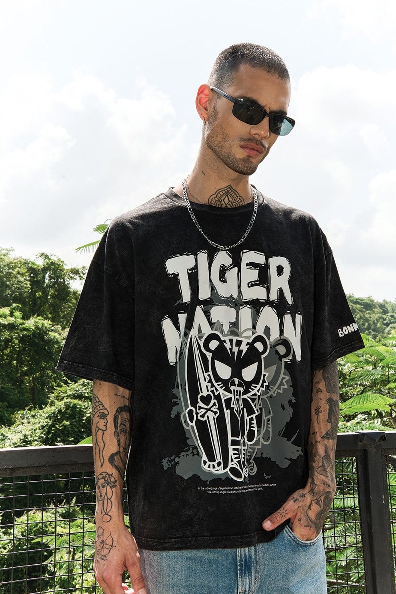Bonkers Corner Tiger Nation Faded Oversized T-shirt - Image 2