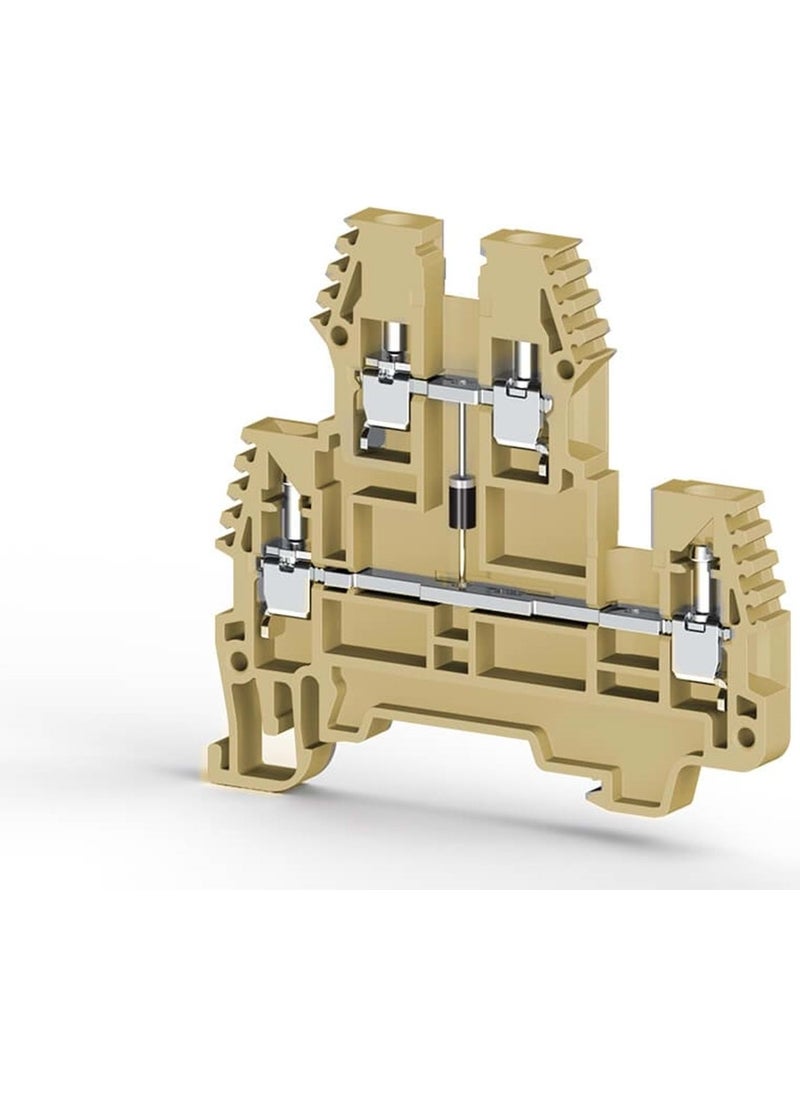 KLEMSAN Pık 2.5n-Bj (Beige-2.5mm,2-Layer,Screw Rail Terminal) 