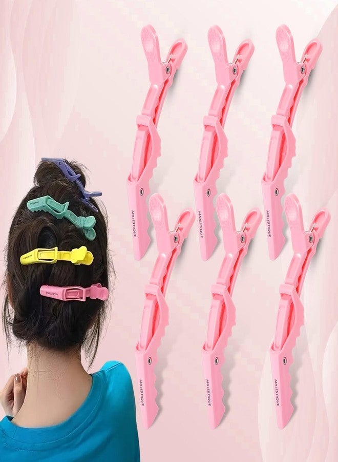 مجموعة مشابك شعر ماجستيك، 6 قطع، مشابك شعر على شكل تمساح، مشابك تصفيف شعر، مشابك شعر للبنات - 6 قطع/متعددة الألوان - Image 1