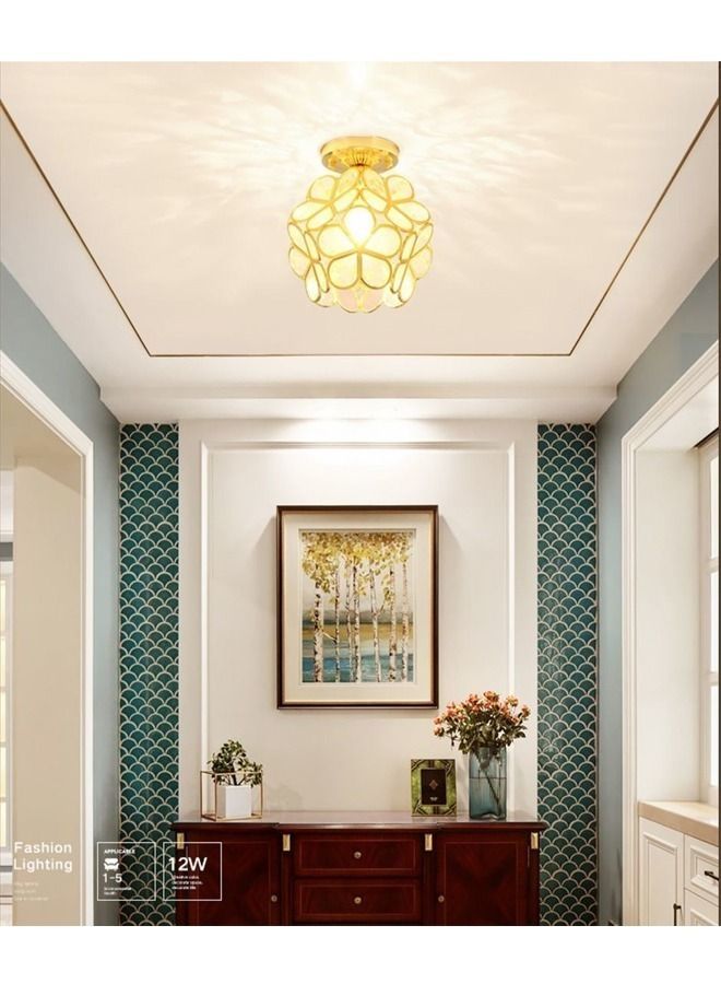 سي آند سي هوم زجاج حديث مصباح السقف زهرة عاكس الضوء الثريا تجهيزات ضوء السقف مصباح السقف لغرفة المعيشة غرفة نوم 20x20 سم - Image 4