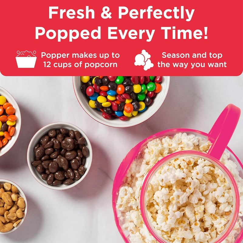 إيكو لوشن صانع الفشار الميكروويفي Ecolution Micro-Pop الحاصل على براءة اختراع مع زجاج آمن لدرجة الحرارة، غطاء 3 في 1 يقيس الحبوب ويذيب الزبدة، مصنوع بدون BPA، آمن لغسالة الصحون، سعة 3 كوارت، وردي فاتح - Image 4