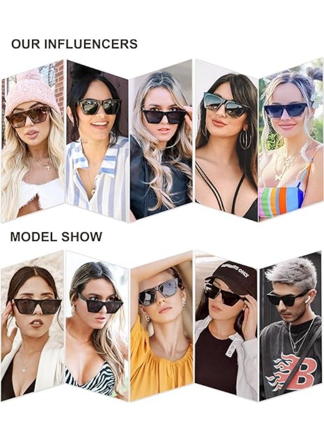 HDCRAFTER Oversized Square Cateye Polarized Sunglasses for Women Men Big Trendy Sunnies - Image 3