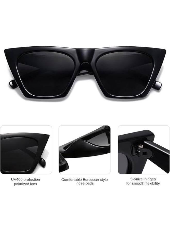 HDCRAFTER Oversized Square Cateye Polarized Sunglasses for Women Men Big Trendy Sunnies - Image 4