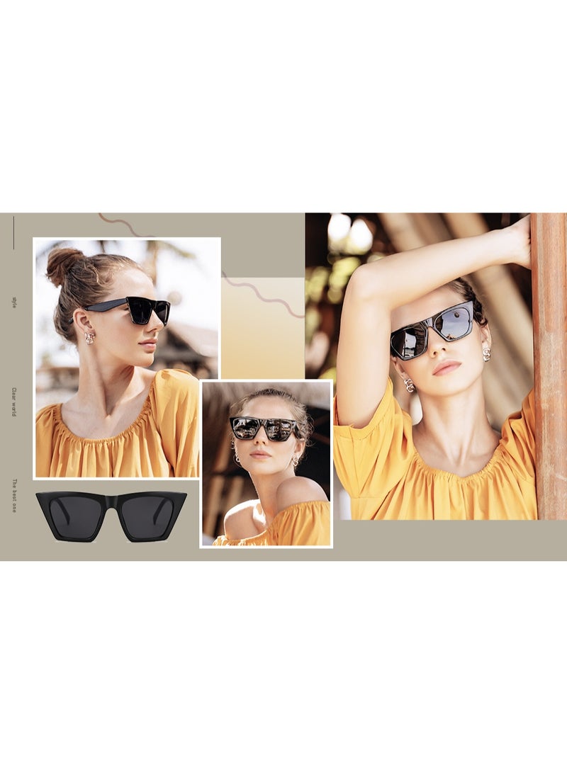 HDCRAFTER Oversized Square Cateye Polarized Sunglasses for Women Men Big Trendy Sunnies - Image 5