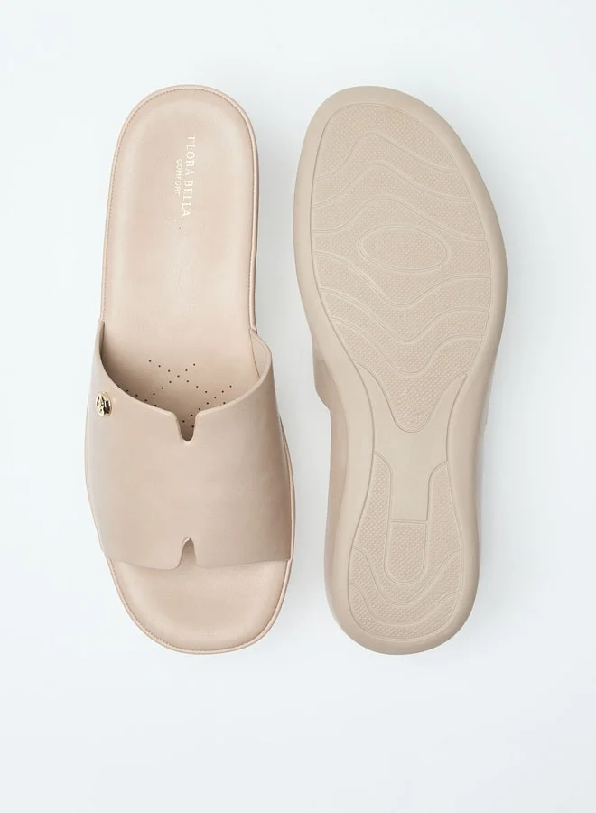 Flora Bella By Shoexpress Solid Slip-On Open Toe Sandals