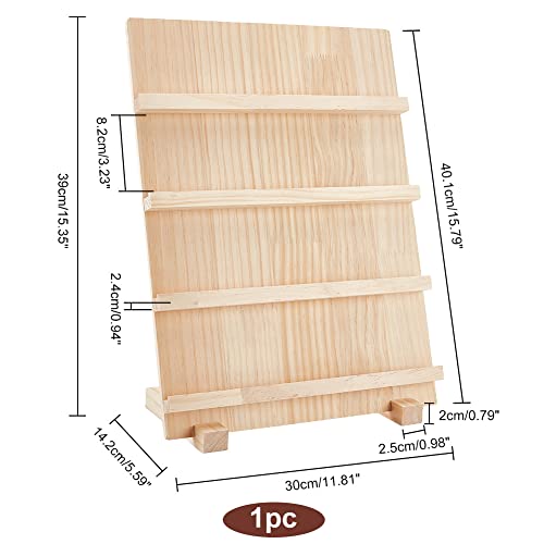 PH PandaHall 4Tier Wooden Earring Display Stand Retail Jewelry Display Riser Removable Showcase with Slots Rustic Earring Display Card Holder for Selling Craft Showing Exhibition Jewelry Storage - Image 3
